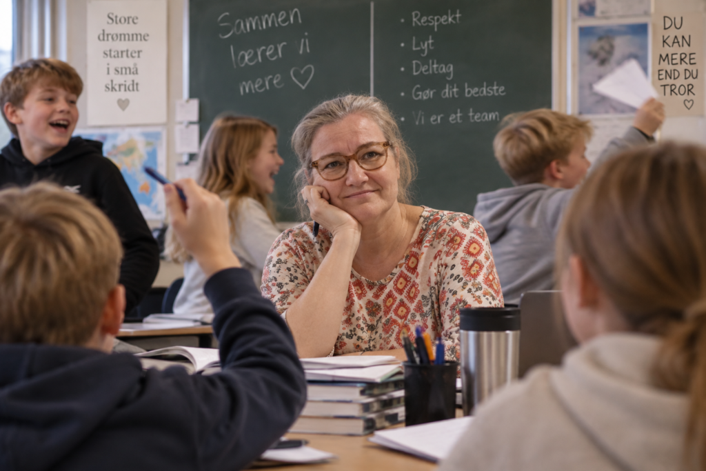 Lærer i skolen - AI genereret